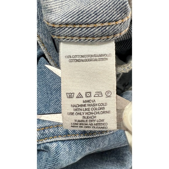 Free People Studded Denim Jacket Blue Distressed Women's S Small - AC - Picture 5 of 11